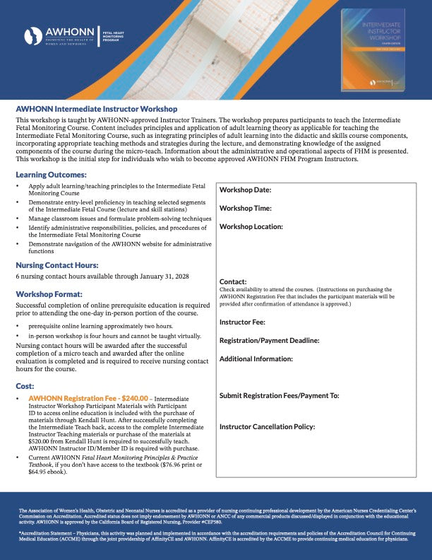 AWHONN Intermediate Instructor Course